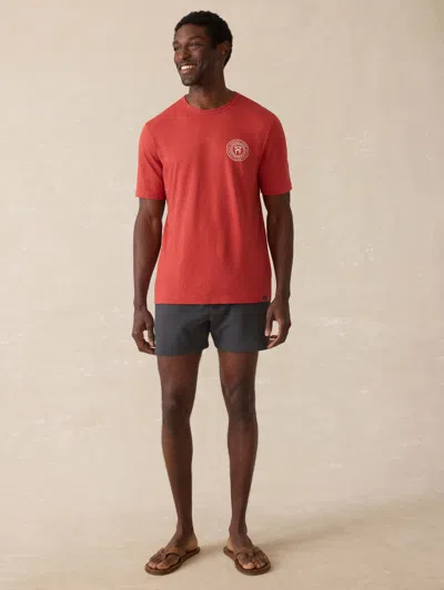 Faherty Surf Ghana Short Sleeve Logo Graphic T-shirt In Red