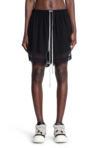 Rick Owens Woman Black Shorts