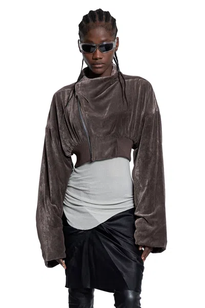 Rick Owens Woman Grey Jackets In Brown