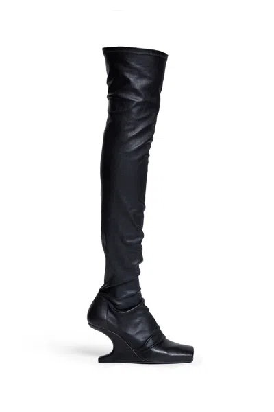 Rick Owens 80mm Cantilever Leather Sock Boots