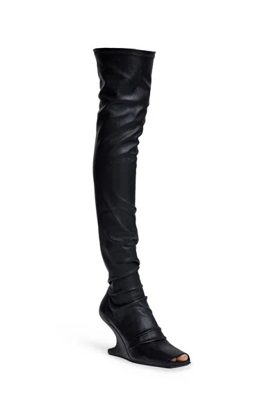 Rick Owens 80mm Cantilever Leather Sock Boots