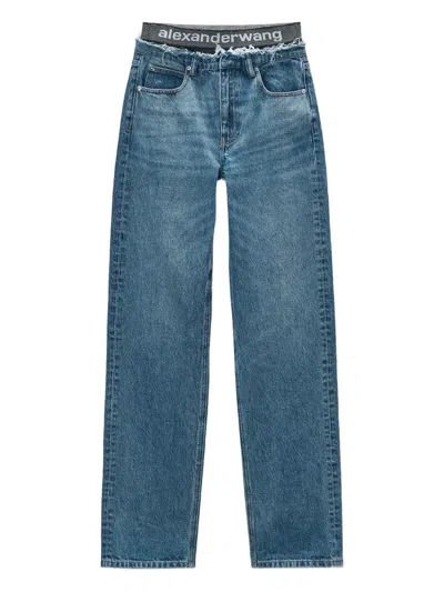Alexander Wang Jeans With Elasticated Briefs In View In Blue