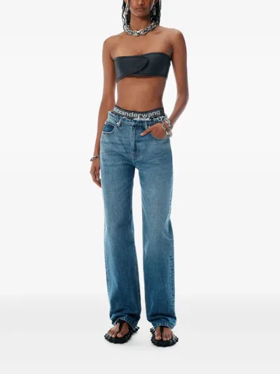Alexander Wang Jeans With Elasticated Briefs In View In Blue