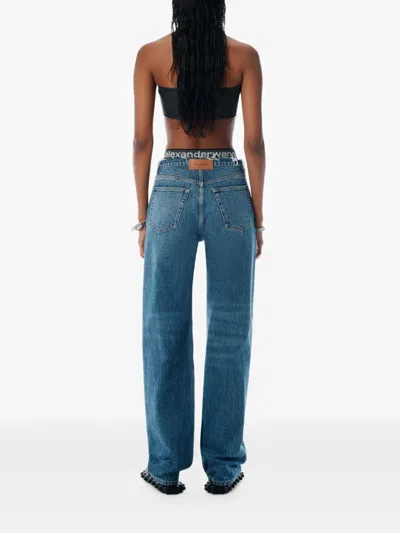 Alexander Wang Jeans With Elasticated Briefs In View In Blue