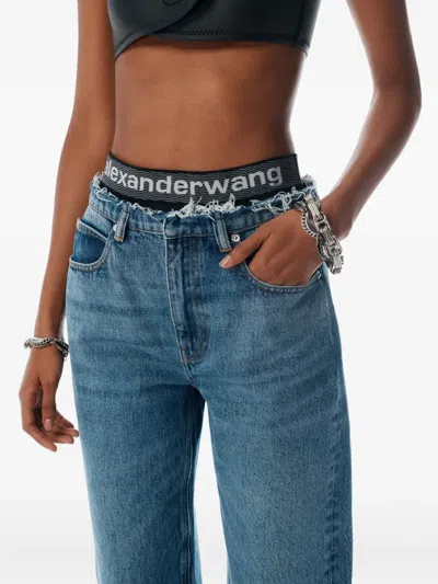 Alexander Wang Jeans With Elasticated Briefs In View In Blue