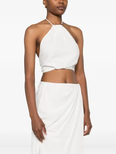 Sir Azura Halter-neck Tie Top In White