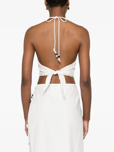 Sir Azura Halter-neck Tie Top In White