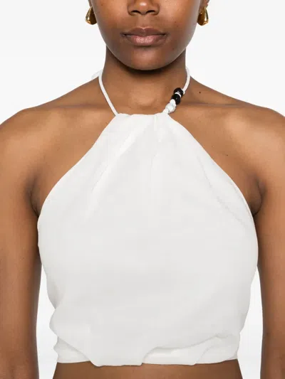Sir Azura Halter-neck Tie Top In White