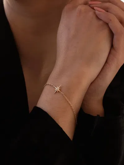 Dower & Hall 14kt Yellow Gold Single North Star Diamond Bracelet In Gold