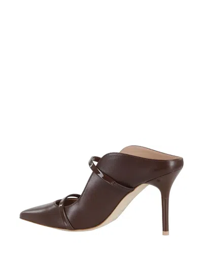 Malone Souliers 85mm Maureen Patent-leather Stiletto Mules In Brown