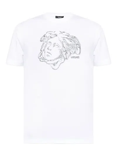 Versace Medusa Study Crystal Embroidered T-shirt