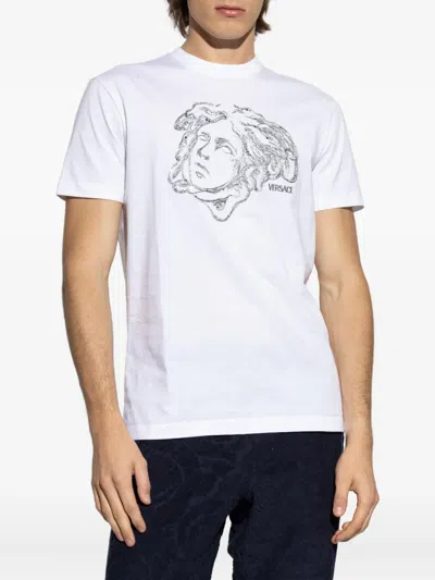 Versace Medusa Study Crystal Embroidered T-shirt