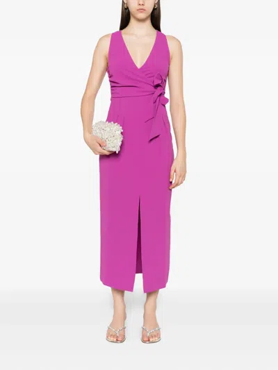 Patrizia Pepe Wrap-front Midi Dress In Pink