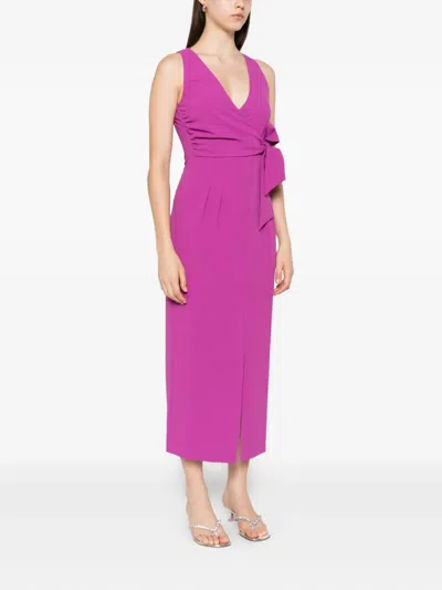 Patrizia Pepe Wrap-front Midi Dress In Pink