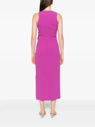 Patrizia Pepe Wrap-front Midi Dress In Pink