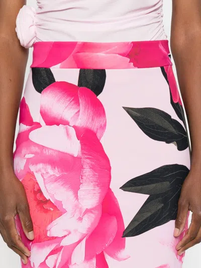 Chiara Boni La Petite Robe Floral-print Midi Skirt In Pink