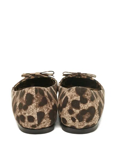 Pre-owned Dolce & Gabbana Leopard-print Ballet Flats