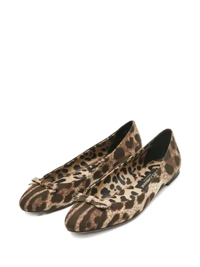Pre-owned Dolce & Gabbana Leopard-print Ballet Flats