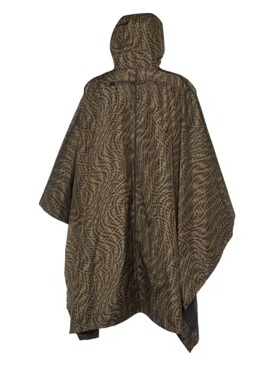 Pre-owned Fendi Zucca Hooded Poncho