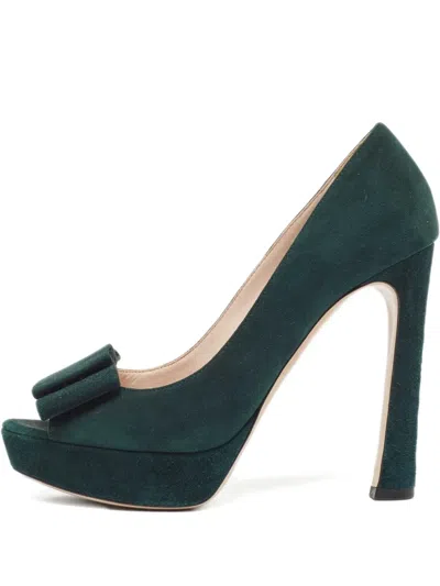 Pre-owned Miu Miu Suede Platform Pumps