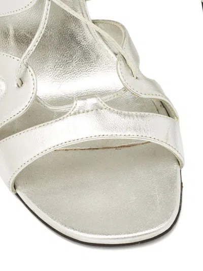 Pre-owned Saint Laurent 90mm Lace-up Leather Sandals