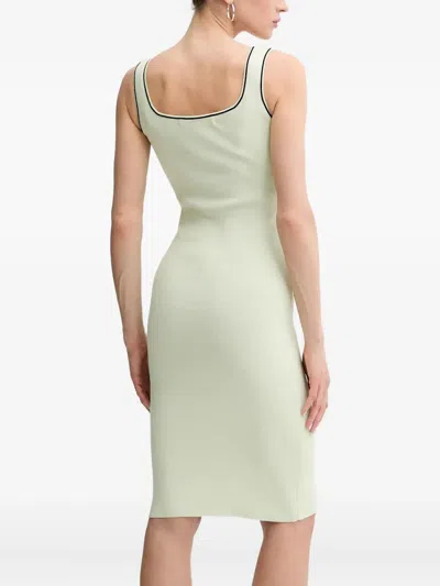 Karl Lagerfeld Ribbed Midi Dress In Green