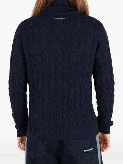 Société Anonyme Cable-knit Turtleneck Sweater In Blue