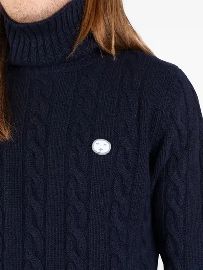 Société Anonyme Cable-knit Turtleneck Sweater In Blue