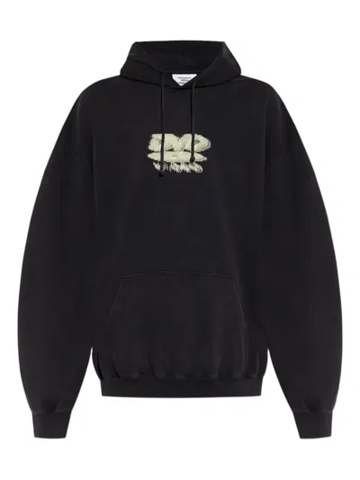 Vetements Graphic-print Cotton Hoodie In Black