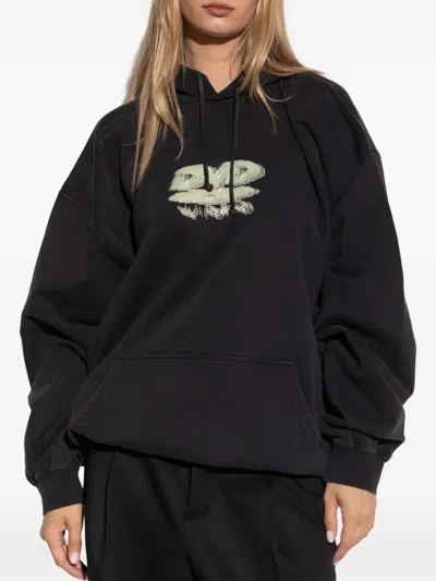 Vetements Graphic-print Cotton Hoodie In Black