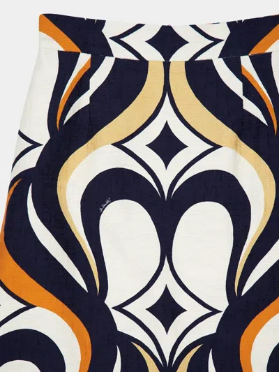 La Doublej Macro-pattern Midi Skirt In Multi