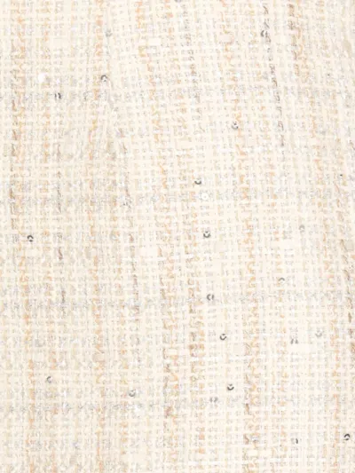 Tagliatore Sequin-embellished Tweed Mini Skirt In Neutral