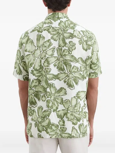 Marc O'polo Floral-print Short-sleeve Shirt In Green