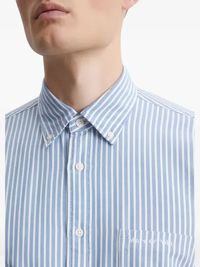 Marc O'polo Striped Button-up Shirt In Blue