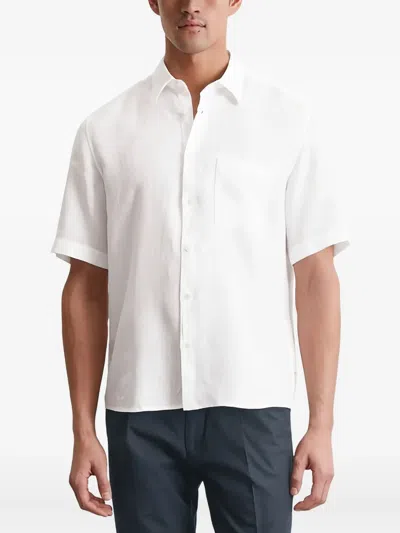 Marc O'polo Short-sleeve Button-up Shirt In White