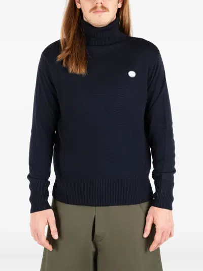 Société Anonyme Roll-neck Logo-patch Sweater In Blue
