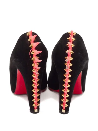 Pre-owned Christian Louboutin 115mm Spiked Peep-toe Pumps