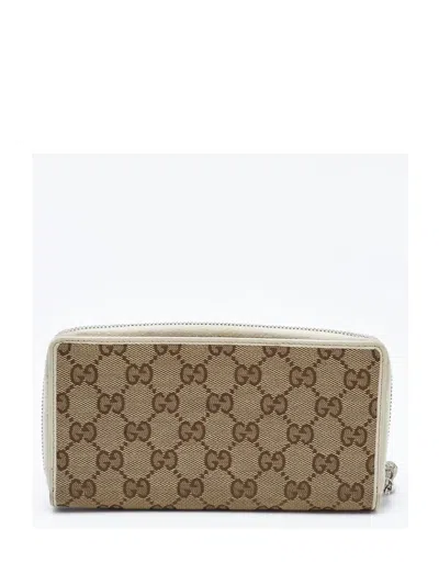 Pre-owned Gucci 2019 Gg Canvas Wallet In Neutral