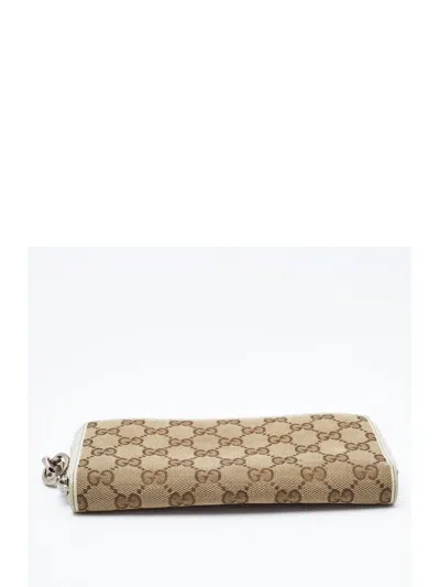 Pre-owned Gucci 2019 Gg Canvas Wallet In Neutral