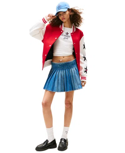 Tommy Jeans Tommy Girl Women's Pleated Denim Skirt