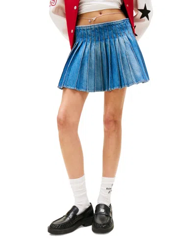 Tommy Jeans Tommy Girl Women's Pleated Denim Skirt