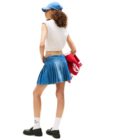 Tommy Jeans Tommy Girl Women's Pleated Denim Skirt