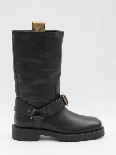 Burberry Saddle Mid-calf Leather Boots