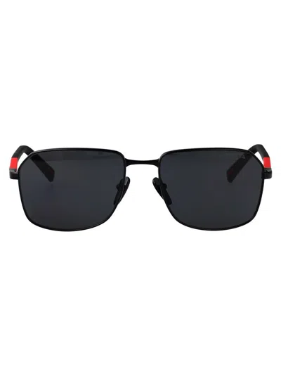 Prada Linea Rossa 57mm Rectangular Sunglasses In Black