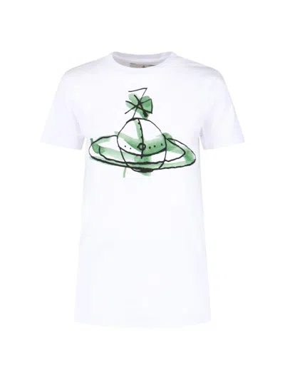 Vivienne Westwood Orb Printed Crewneck T-shirt In White