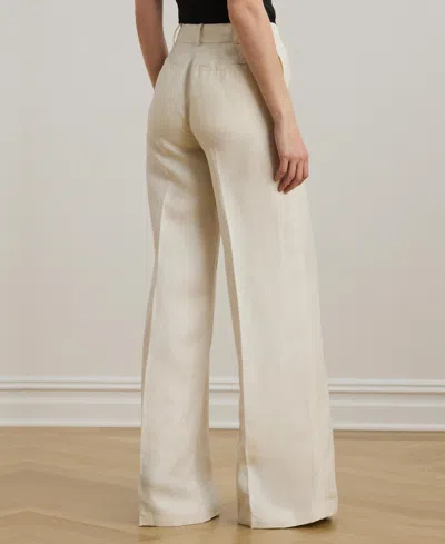 Ralph Lauren Linen-blend Twill Wide-leg Pant In Gray
