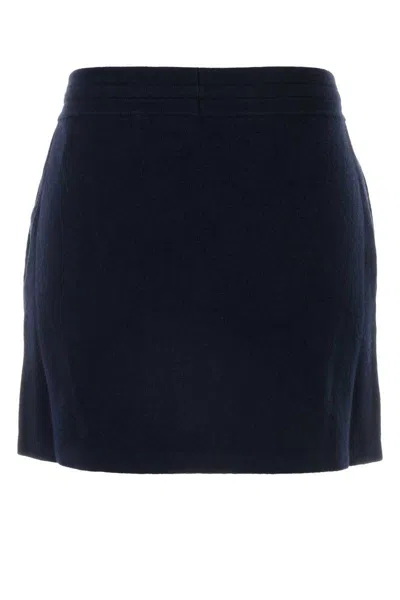 Isabel Marant Étoile Isabel Marant Etoile Women Midnight Blue Stretch Cotton Blend Amaline Mini Skirt In Blue