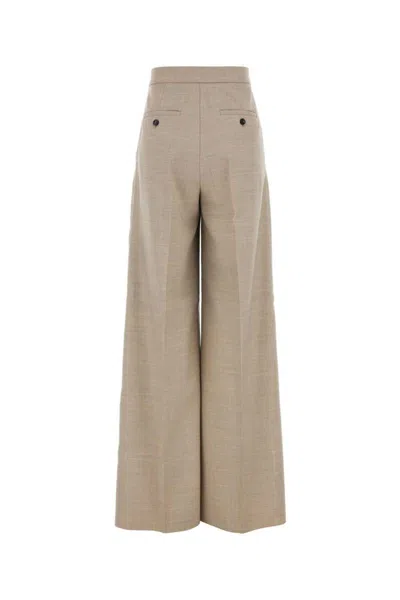 Max Mara Cappuccino Wool Entrata Palazzo Pant In Neutral