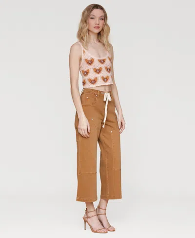 Avec Les Filles Drawstring Waist Crop Carpenter Pants