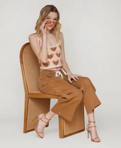 Avec Les Filles Drawstring Waist Crop Carpenter Pants